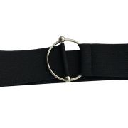 Curea elastica pentru pantaloni de dama, culoare neagra, cu catarama metalica
