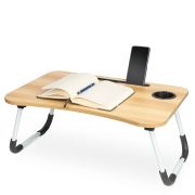 Masa pentru Laptop plianta din MDF, dimensiune 60 x 39,5 cm, cu suport pahar si telefon