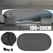 Parasolar Luneta Auto, 100 x 50 cm, culoare Neagra, prindere cu ventuze