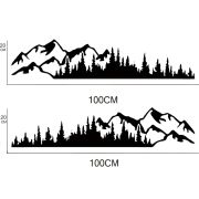 Set 2 stickere autoadezive pentru vehicule Off Road, model "Forest & Mountains", dimensiune 100 x 20 cm, culoare Neagra