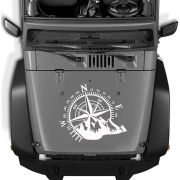 Sticker autoadeziv pentru vehicule Off Road, model "Kompass", dimensiune 44 x 55 cm, culoare Alba