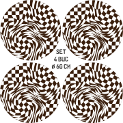 Set 4 Folii Imprimate Outdoor cu EcoSolvent, autoadezive, pentru decorarea jantelor auto, dimetru 60 cm, model FJT-04