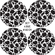 Set 4 Folii Imprimate Outdoor cu EcoSolvent, autoadezive, pentru decorarea jantelor auto, dimetru 60 cm, model FJT-18