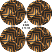 Set 4 Folii Imprimate Outdoor cu EcoSolvent, autoadezive, pentru decorarea jantelor auto, dimetru 60 cm, model FJT-30