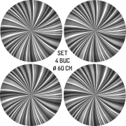 Set 4 Folii Imprimate Outdoor cu EcoSolvent, autoadezive, pentru decorarea jantelor auto, dimetru 60 cm, model FJT-38