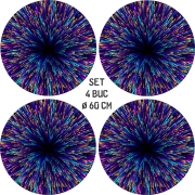 Set 4 Folii Imprimate Outdoor cu EcoSolvent, autoadezive, pentru decorarea jantelor auto, dimetru 60 cm, model FJT-42