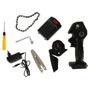 Mini ferastrau electric cu lant, baterie de 24V si valiza de transport
