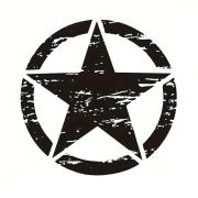 Sticker autoadeziv pentru vehicule Off Road, model "Rusted Army Star", dimensiune 50 x 50 cm, culoare Neagra