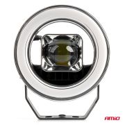 Proiector LED cu Angel Eye model AWL58, pozitie, semnalizare, faza lunga/scurta, pentru Off-Road, ATV, SSV, putere 45W, 8000lm, tensiune 9-36V, dimensiuni 114,5 x 114,5 x 52 mm