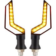 Set 2 lampi Semnalizare Moto, model BUMERANG, cu 2 functii, pozitie si semnalizare, tensiune 12V