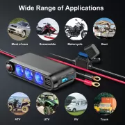 Dispozitiv Auto Premium 3in1, Splitter Bricheta, Incarcator USB/USB-C, Voltmetru Digital, alimentare 12V-24V