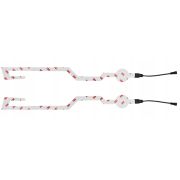 Set 2 benzi LED pentru iluminare casca moto, culoare alba, telecomanda cu fir, alimentare baterii
