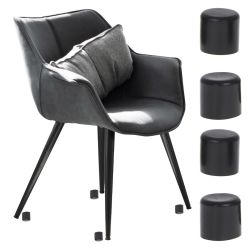 Set 4 buc. protectii anti-zgarieturi picioare scaun, diametru 19mm, culoare neagra