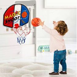 Set MINI pentru copii, Cos de basket + Minge + Pompa, pentru activitati in aer liber sau interior