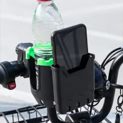 Suport 2-IN-1 pentru telefon si sticla de apa, montaj pe motocicleta, bicicleta, scuter, trotineta, carucior bebelus