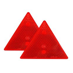 Set 2 triunghiuri de avertizare reflectorizante pentru remorci, culoare rosie, dimensiune 15 x 15 cm