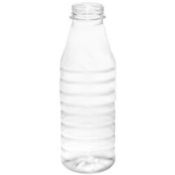 Sticla PET 1 litru, cilindrica cu gura larga pentru fresh-uri, filet 38mm