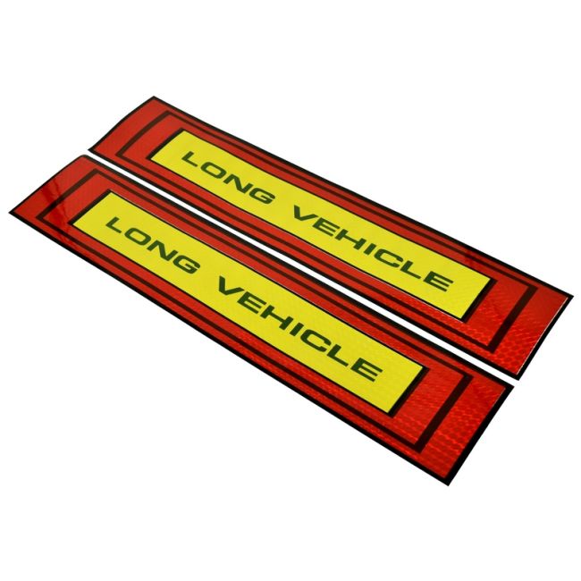 Set sticker reflectorizant pentru camion " LONG VEHICLE " 50 x 10cm