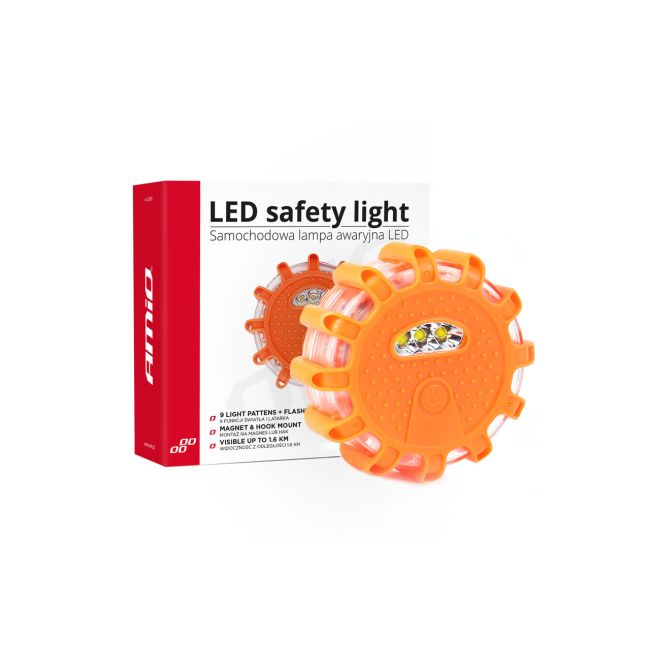 Lampa LED de urgenta pentru siguranta rutiera cu baza magnetica si functie de lanterna