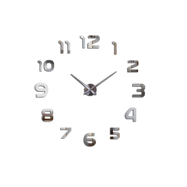Ceas Mare de perete cu 12 cifre Argintii, 80 - 120 cm