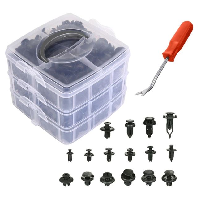 Set 625 clipsuri auto universale pentru montaj cu extractor inclus