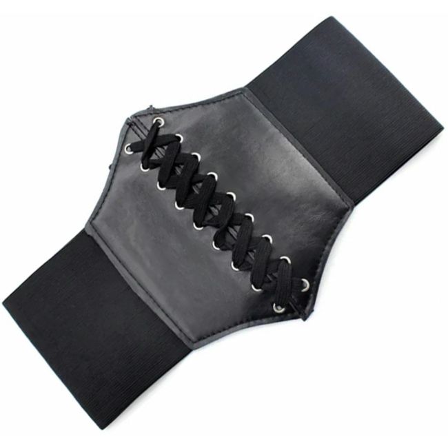 Curea Neagra de tip "corset" cu siret, pentru modelare talie, marime S