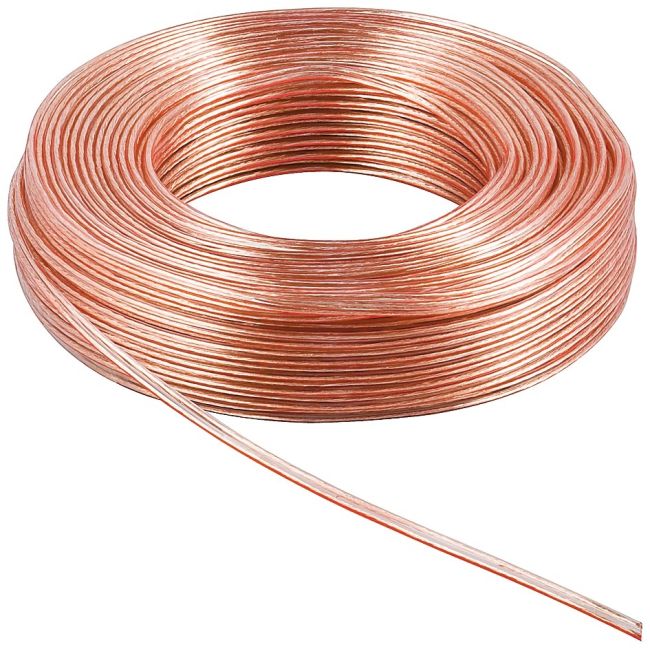 Rola cablu pentru boxe, 2 x 1.5 mm, lungime 10m, culoare rosu/transparent