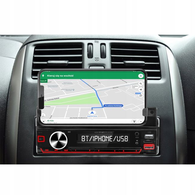 Player Auto RGB, 4 x 50W, model XBASS 7011X, cu Suport Telefon, Telecomanda pe volan, Bluetooth, Radio, MP3, AUX, Card