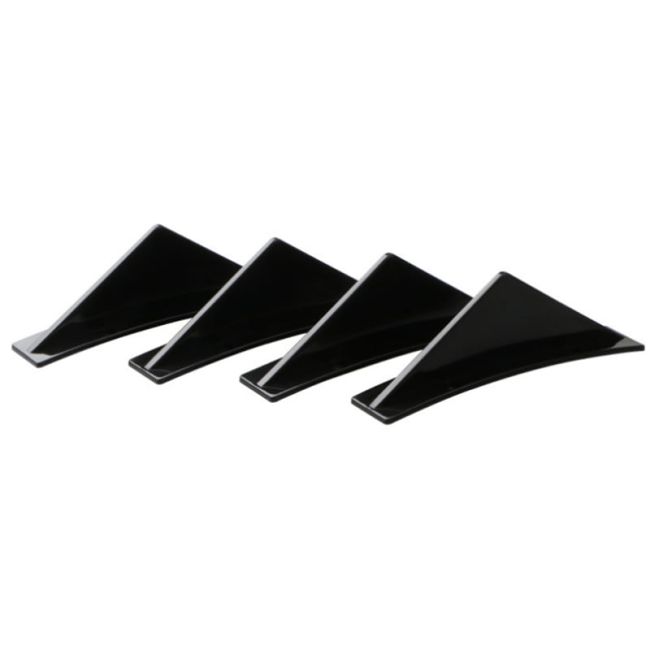 Set 4 aripioare TUNING curbate pentru bara - deflector spate, culoare negru lucios, montaj cu surub sau banda dublu adeziva