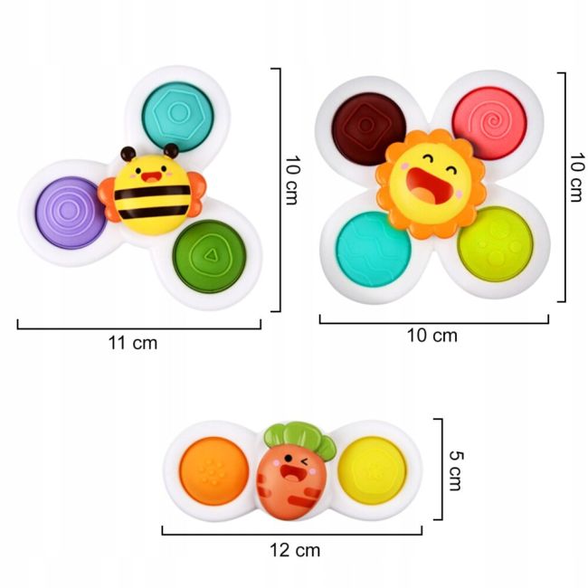 Set 3 jucarii interactive, model "POP UP SENSORY FIDGET SPINNER" pentru copii sau bebelusi