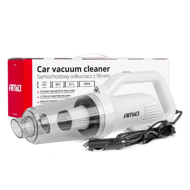 Aspirator Auto PREMIUM, fara sac, cu filtru HEPA, alimentare 12V, putere 60W, vacuum 5kPa