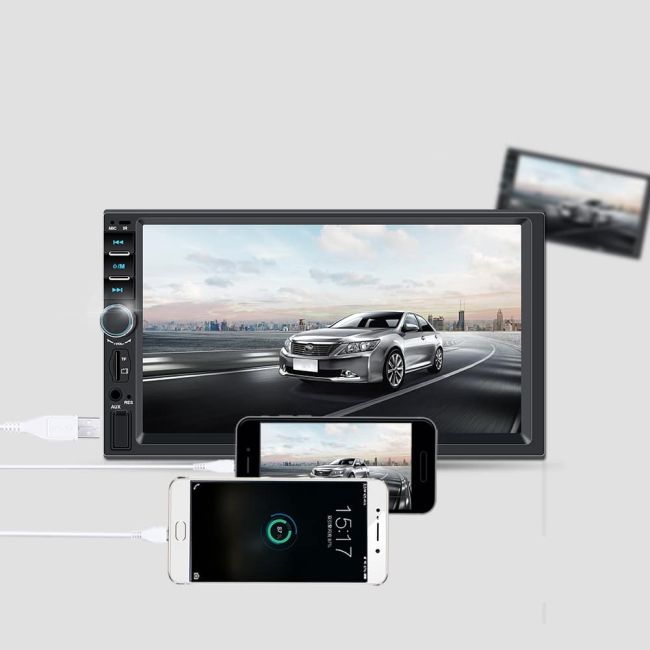 Player Video Auto dimensiune 2DIN, + Camera Marsarier INCLUSA, TouchScreen de 7 inch, 4 x 50W, model WDS-30 cu Bluetooth, Handsfree, Radio, MP3, WMA, MP4, AUX, Card, Telecomanda