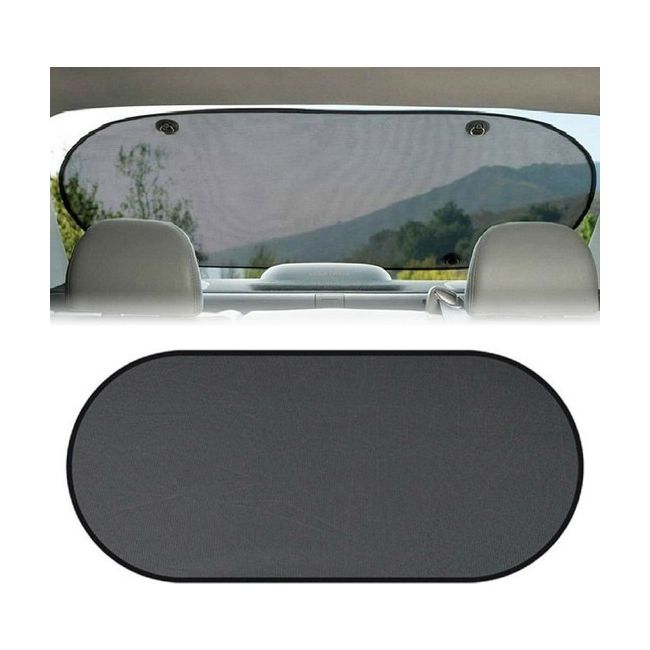 Parasolar Luneta Auto, 100 x 50 cm, culoare Neagra, prindere cu ventuze