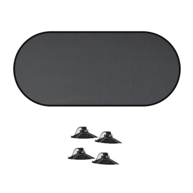 Parasolar Luneta Auto, 100 x 50 cm, culoare Neagra, prindere cu ventuze