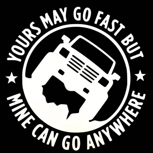 Sticker autoadeziv pentru vehicule Off Road, model "You Can Go Fast", dimensiune 30 x 30 cm, culoare Alba