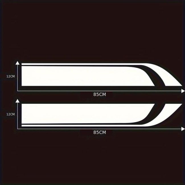 Set 2 stickere autoadezive Tuning, model "Hood Stripes V1", dimensiune 85 x 12 cm, culoare Neagra