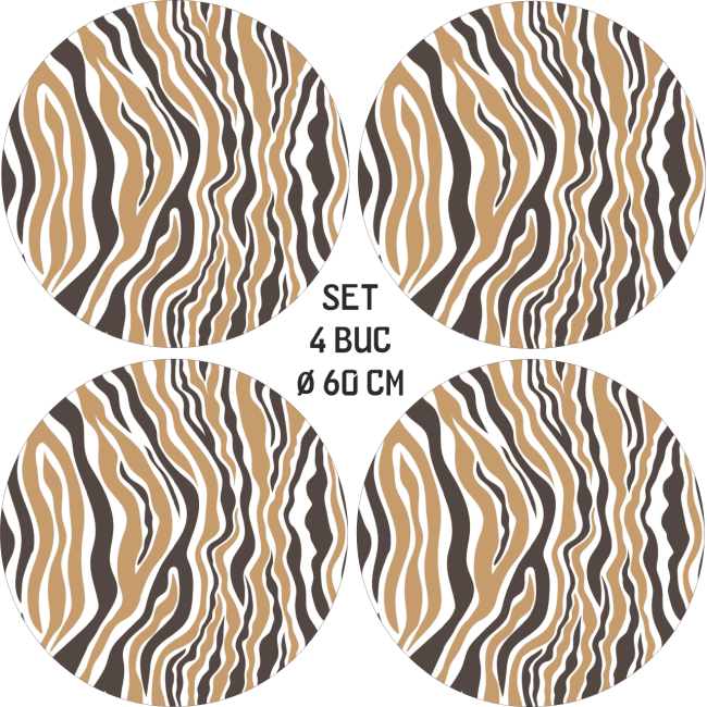 Set 4 Folii Imprimate Outdoor cu EcoSolvent, autoadezive, pentru decorarea jantelor auto, dimetru 60 cm, model FJT-14