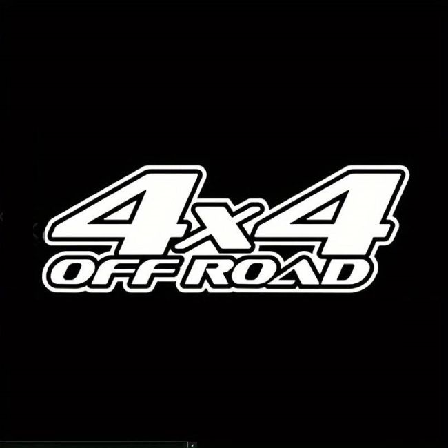 Sticker autoadeziv pentru vehicule Off Road, model "4x4 Off Road", dimensiune 29 x 11 cm, culoare Alba