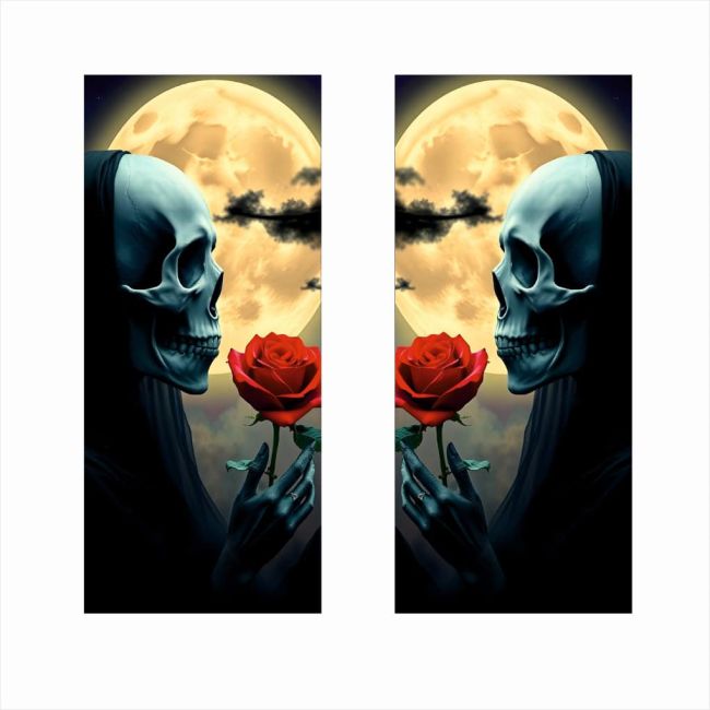 Set 2 stickere decorative pentru stalpii usilor, print autoadeziv de inalta rezolutie, dimensine 2 buc x 50 x 22 cm , cod: AVX-SSU-08
