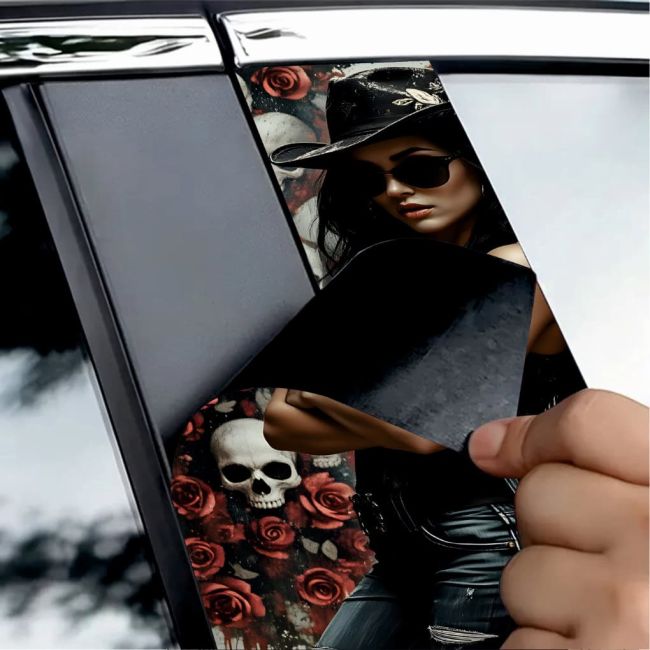 Set 2 stickere decorative pentru stalpii usilor, print autoadeziv de inalta rezolutie, dimensine 2 buc x 50 x 22 cm , cod: AVX-SSU-09